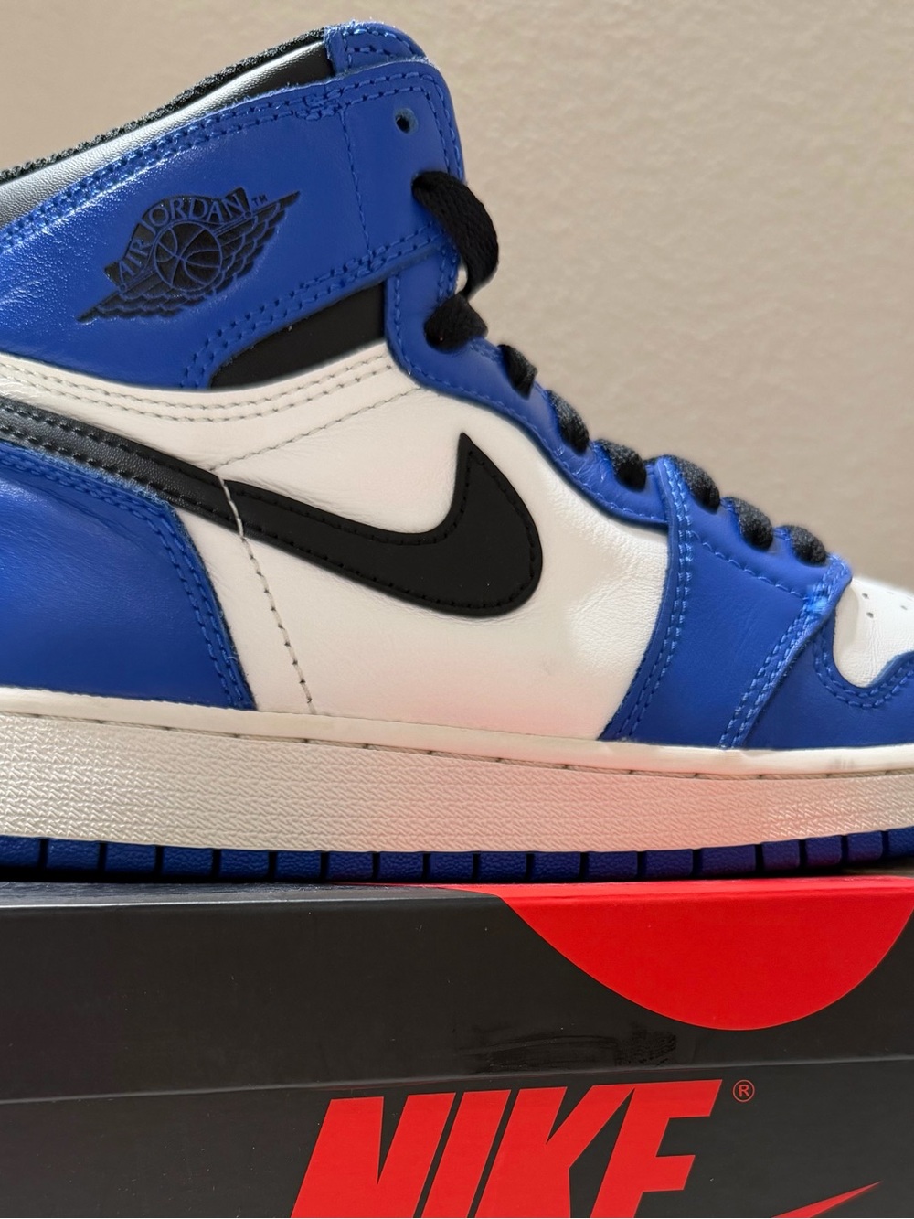 Nike Air Jordan Kids Blue White Black High-Top Sneakers